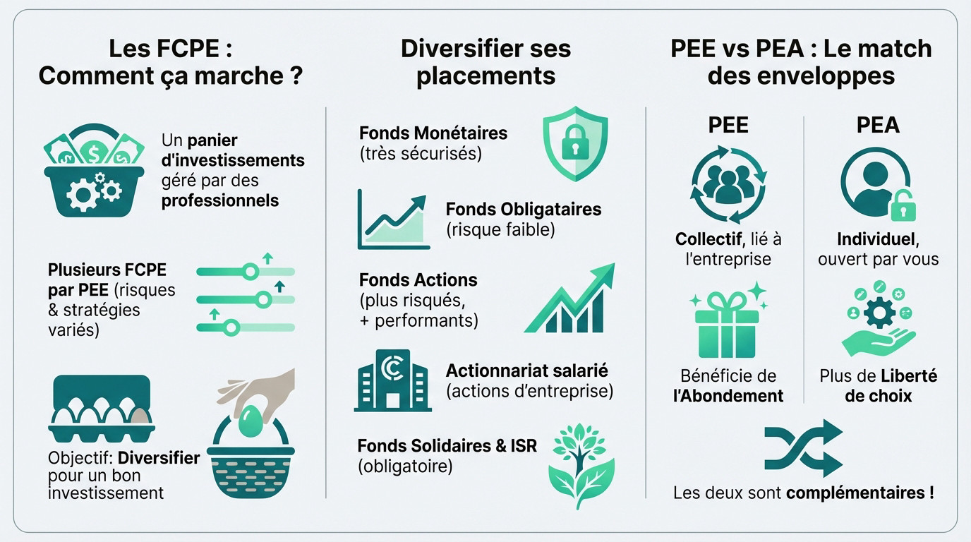 comprendre-les-placements-pee-fcpe-diversification-pee-vs-pea