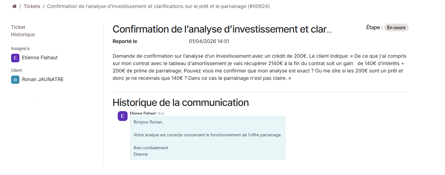Echange avec le support d'Enky pour bien comprendre l'offre bonus