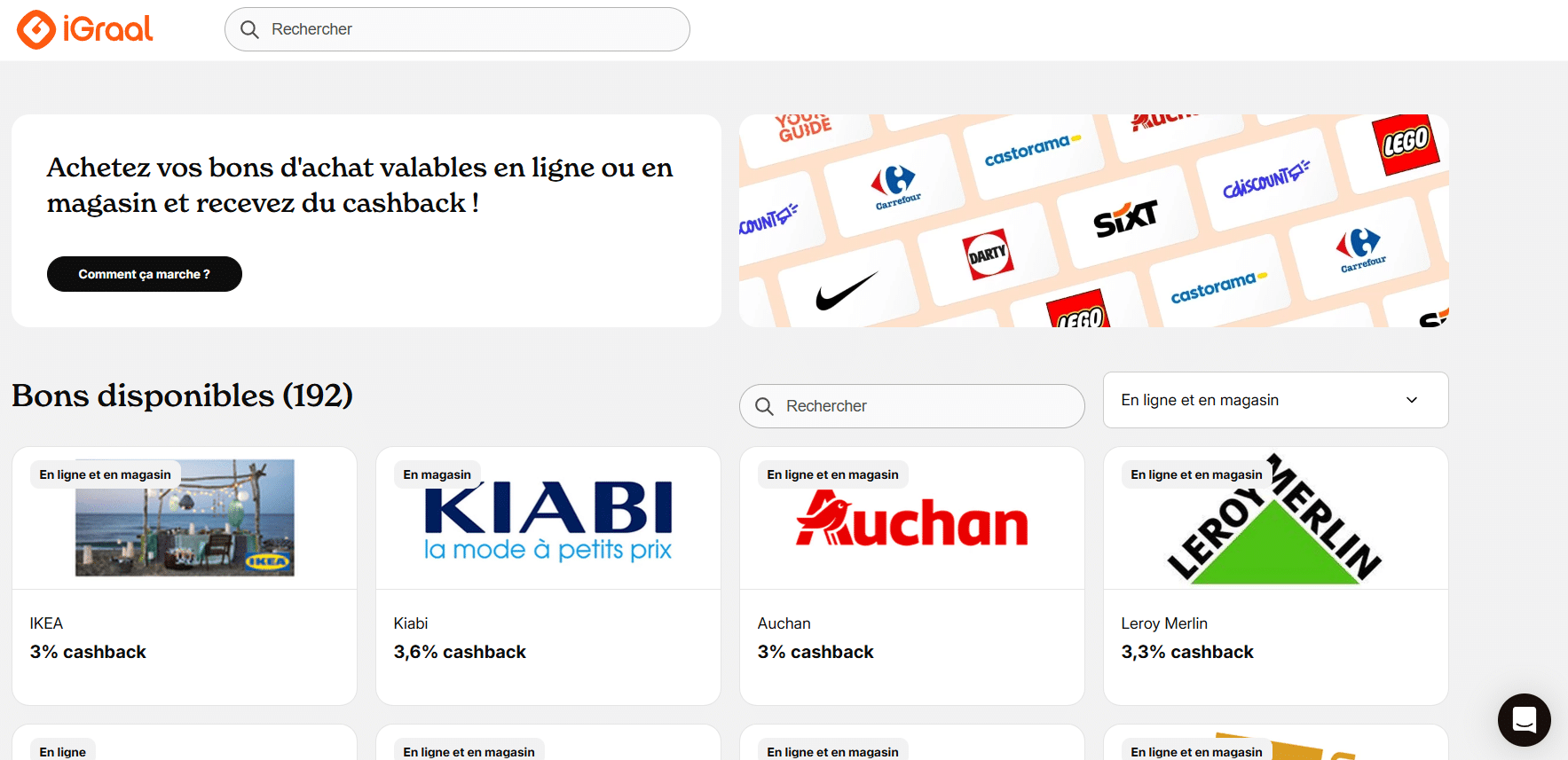 Image de présentation de la partie bon d'achat du site iGraal