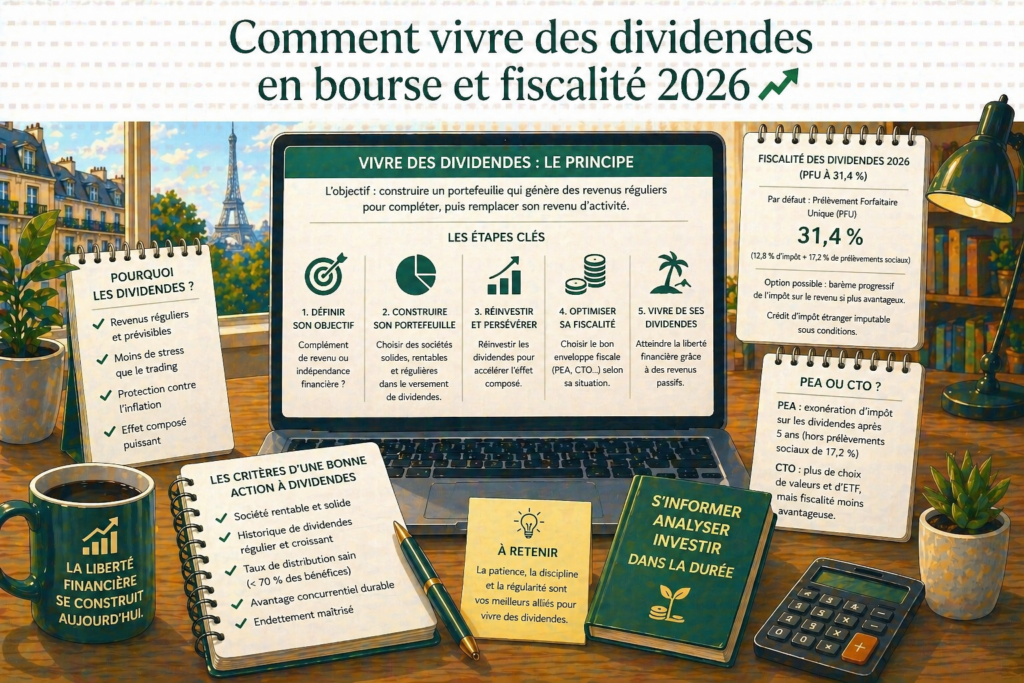 Présentation article vivre des dividendes en bourse