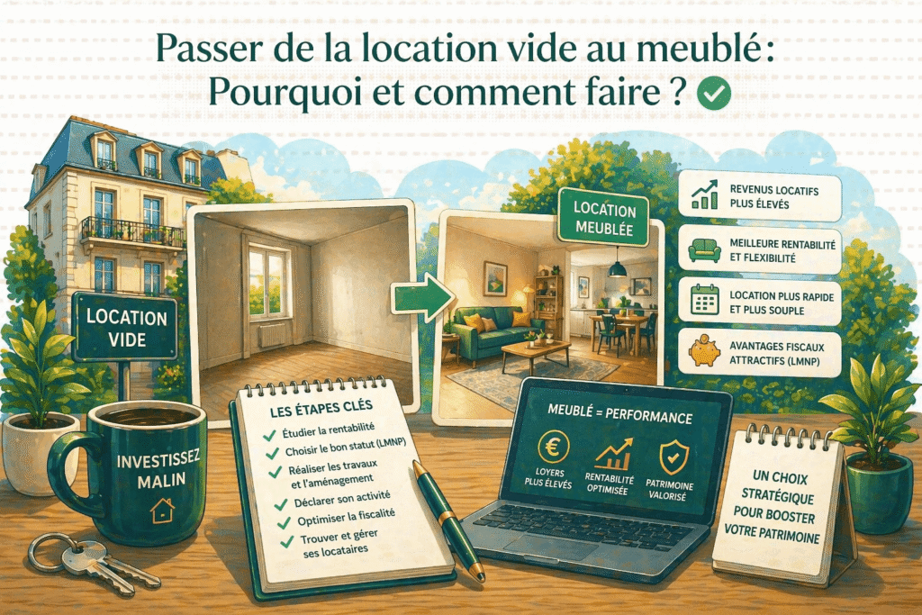 Présentation location - Passage vide à meublé