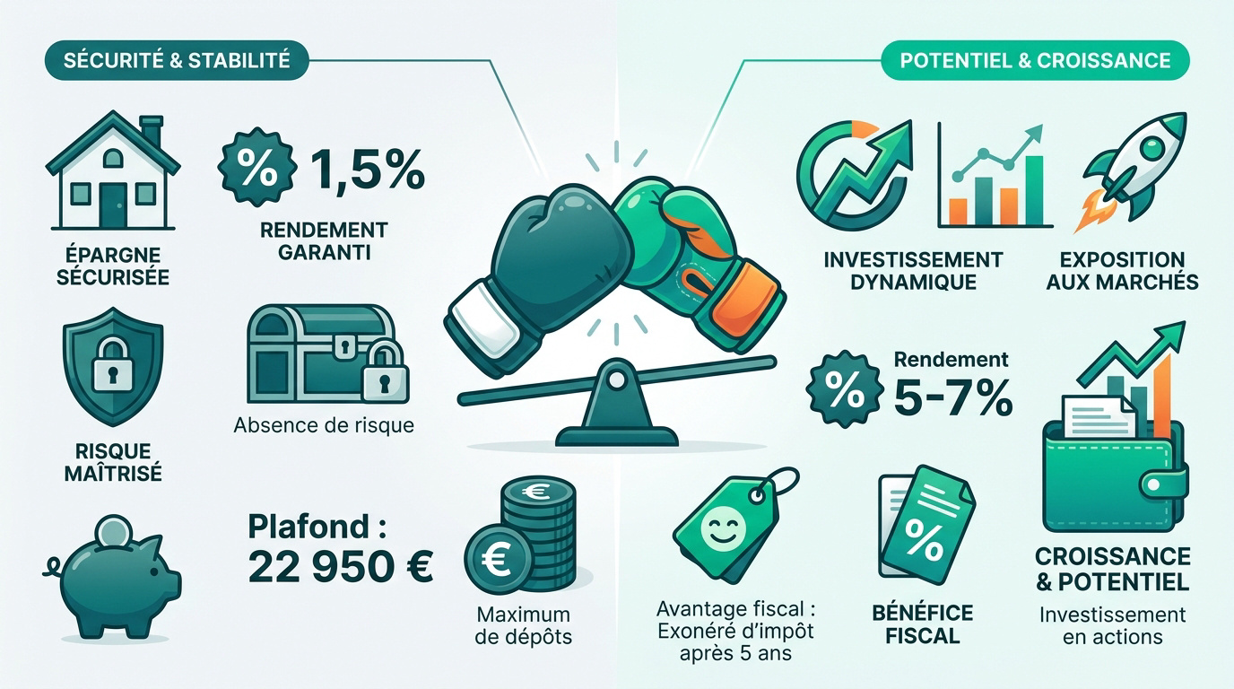Comparaison entre la sécurité du Livret A et le potentiel de rendement du PEA
