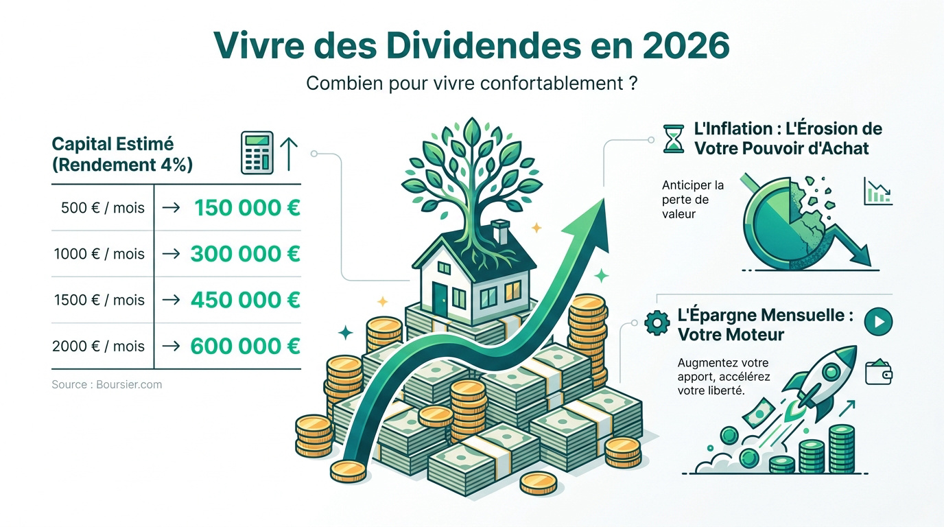 Simulation de capital nécessaire pour vivre des dividendes en 2026