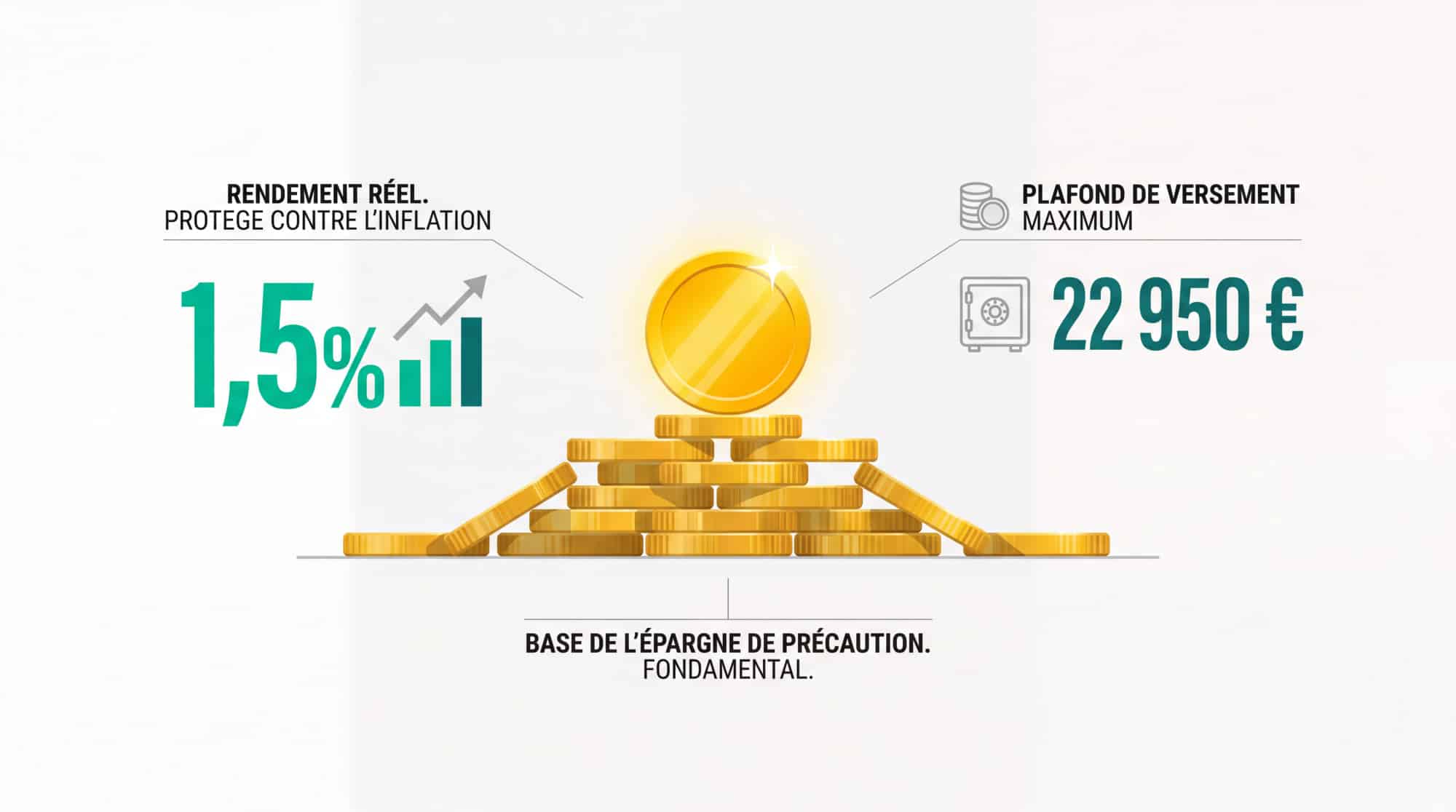 Graphique illustrant le rendement et le plafond du Livret A en 2026