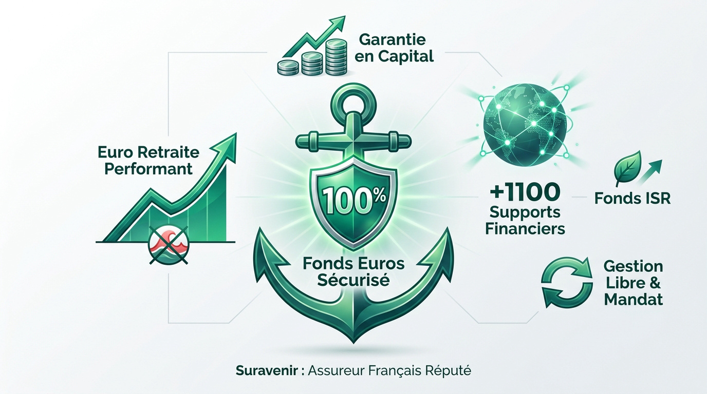 Interface du contrat Linxea Suravenir PER pour la retraite