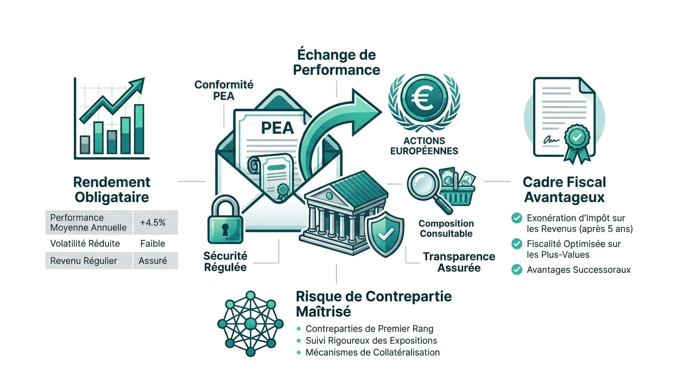 Graphique illustrant la sécurité et la performance fiscale d