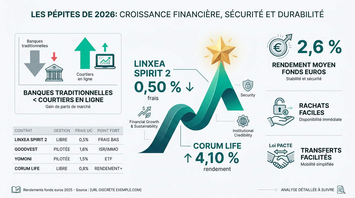 Graphique illustrant la croissance et la sécurité des placements en assurance-vie pour 2026