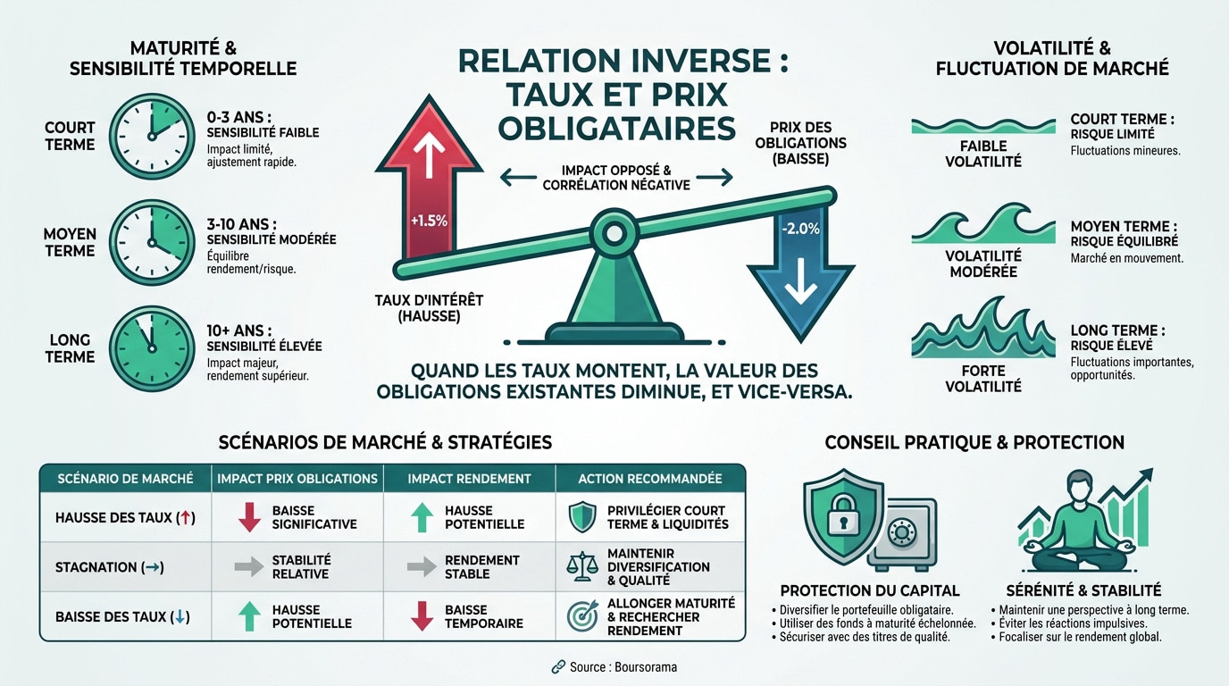 Graphique montrant la relation inverse entre les taux d