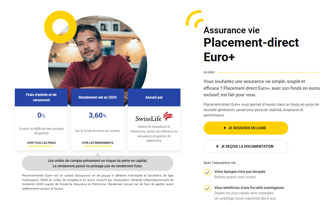 Capture de l'offre Placement-direct Euro+