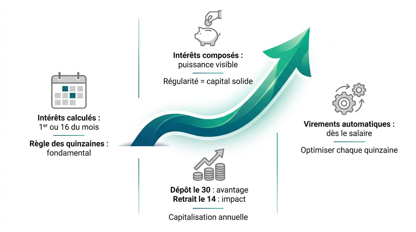 Graphique illustrant la croissance des intérêts bancaires et l