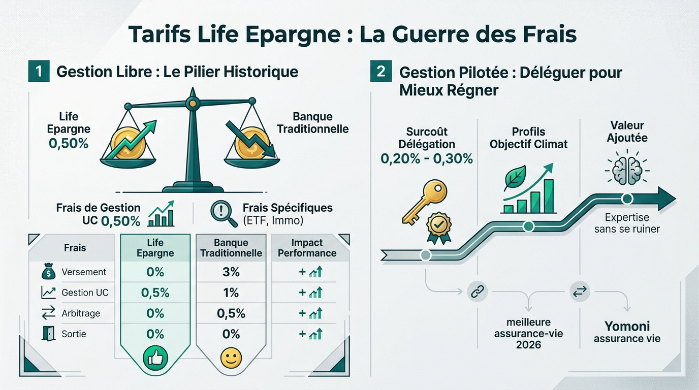 Tableau comparatif des frais de l
