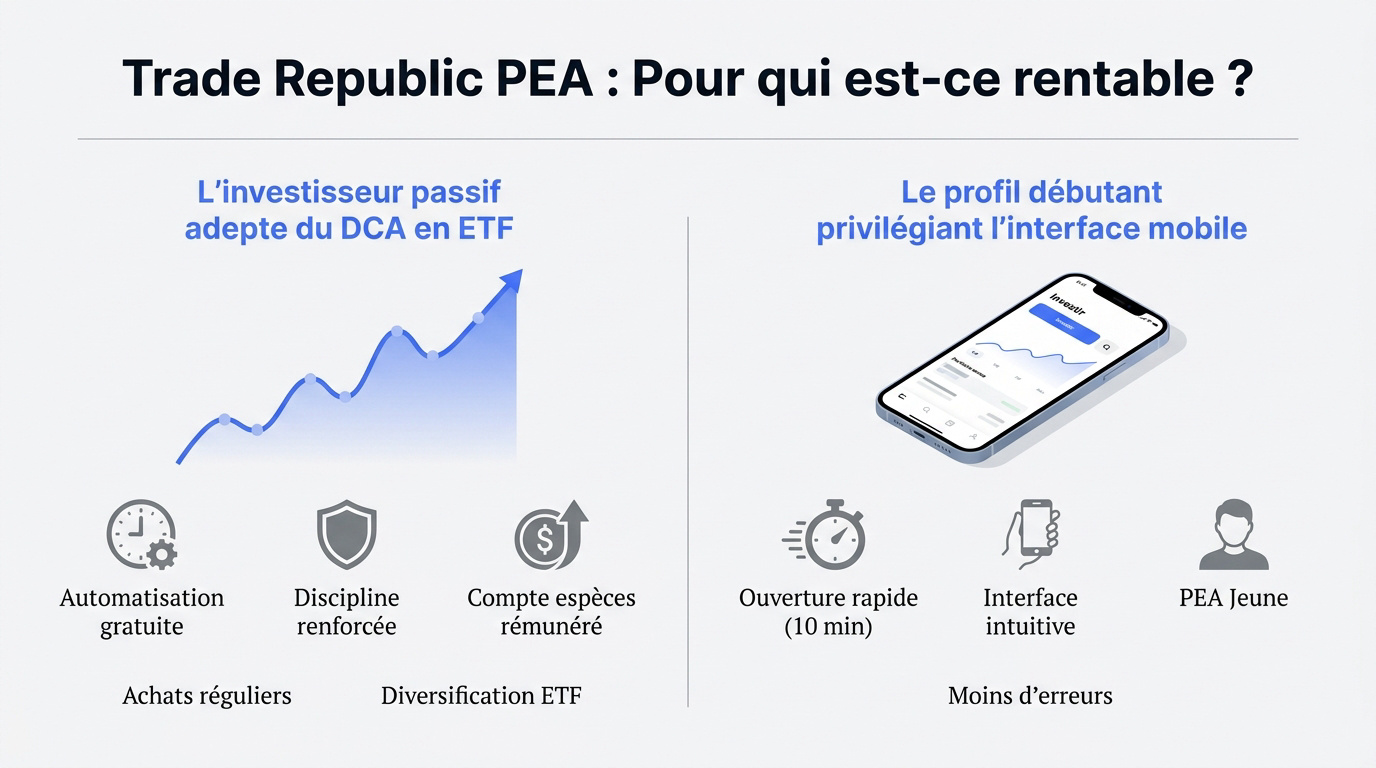 Analyse de la rentabilité du PEA Trade Republic selon le profil investisseur