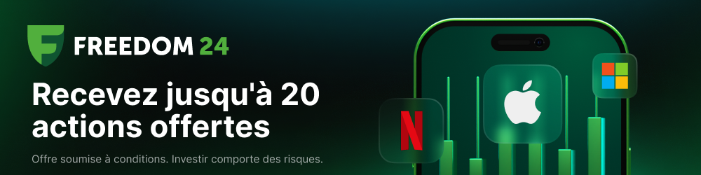 Bannière 20 actions offertes pour l'article avis freedom24